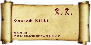 Koncsek Kitti névjegykártya